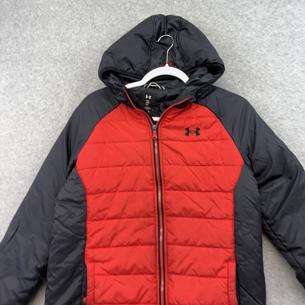 Under Armor‎ Jacket Cold Gear Youth Large Black Winter Puffer  Coat With Hood